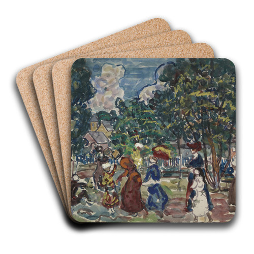 SundayPromenade by Maurice Prendergast Art Drink Coaster set