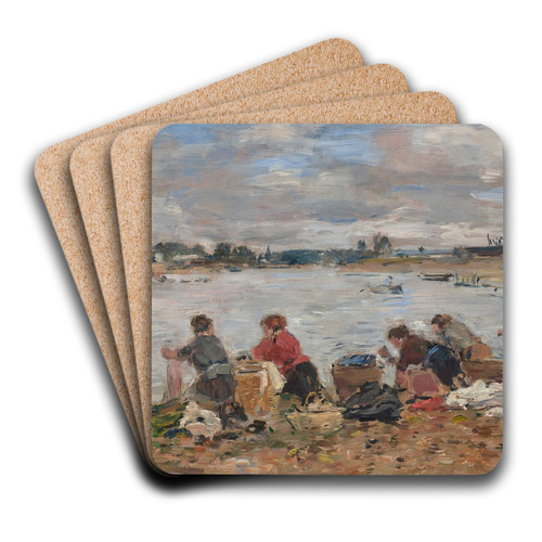 Laveuses au bord de la Touques by Eugne Boudin Art Drink Coaster set Laveuses au bord de la Touques by Eugne Boudin Art Drink Coaster set