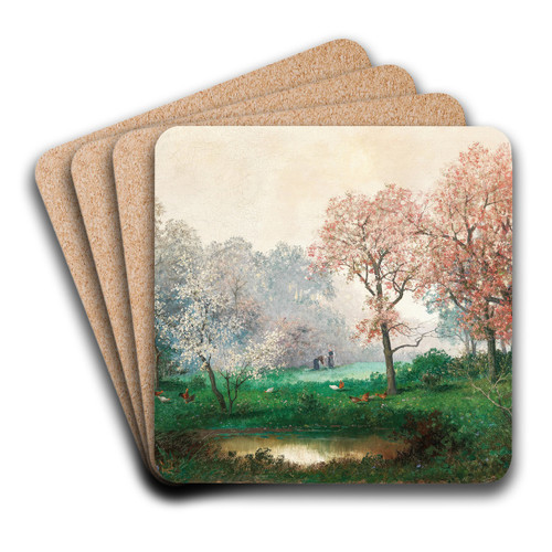 Unter blhenden Bumen by Adolf Kaufmann Art Drink Coaster set