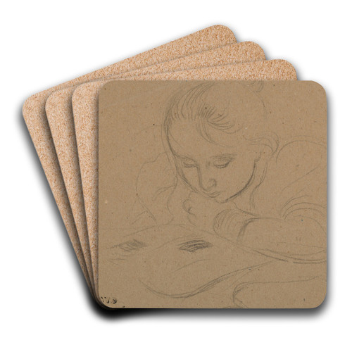 La Lecture by Maurice Denis Art Drink Coaster set