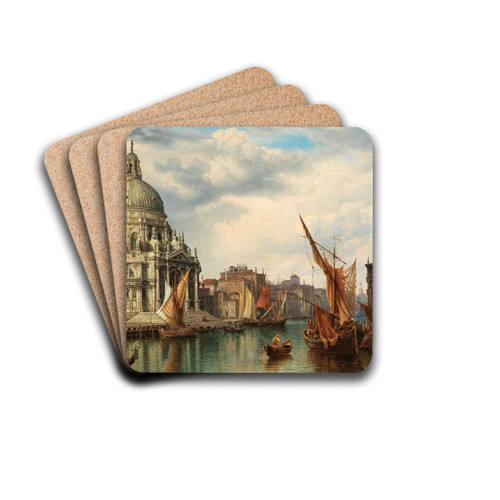 Venice, Grand Canal with Santa Maria della Salute by Heinrich Jaeckel Drink Coasters - set of 4