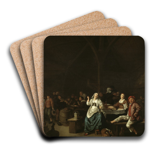 Drinking Bout in an Inn by Jan Miense Molenaer Art Drink Coaster set