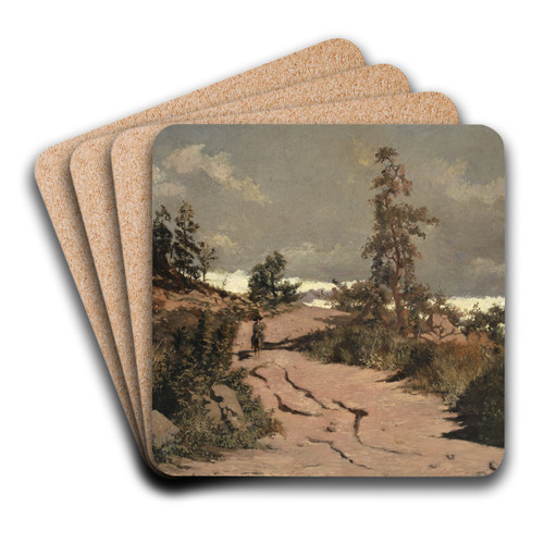 American Indians in the Ambush (The Lonesome Rider) by Frank Buchser Art Drink Coaster set