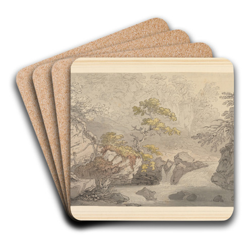 View of Nunery in Cumberland by Joseph Farington Art Drink Coaster set