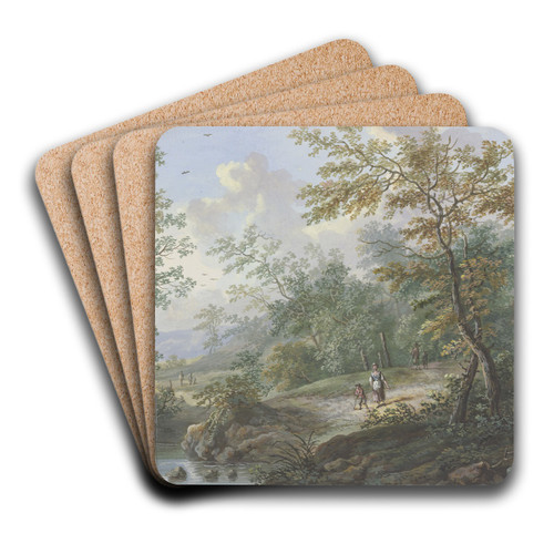 Htte in einem Wald mit Staffage by Johann Peter Neef Art Drink Coaster set