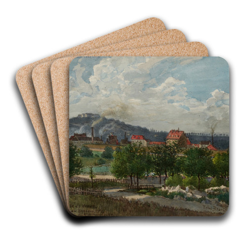 Vue de la porte de Vanves prise de la rue de Bagneux au Grand-Montrouge by Flix Brard Art Drink Coaster set