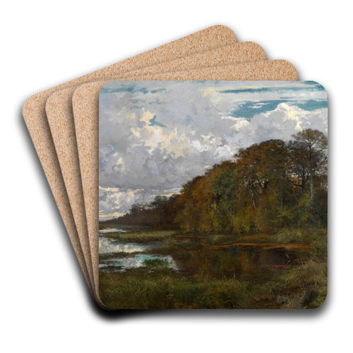 The Ponds of the 'Grijze Molen' in Terhulpen by Hippolyte Boulenger Art Drink Coaster set