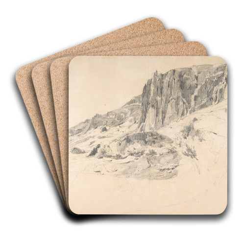 Cliffs of Malbec at Mont-Dore, the Auvergne by Thodore Rousseau Art Drink Coaster set Cliffs of Malbec at Mont-Dore, the Auvergne by Thodore Rousseau Art Drink Coaster set