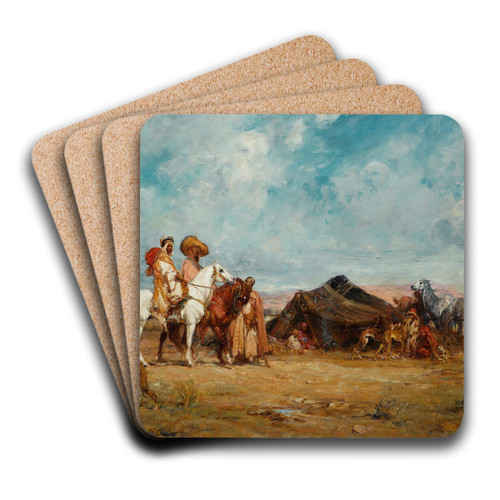 A Desert Encampment by Henri milien Rousseau Art Drink Coaster set A Desert Encampment by Henri milien Rousseau Art Drink Coaster set