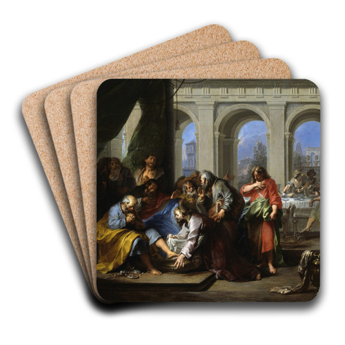 Christ Washing the Feet of His Disciples by Nicolas Bertin Art Drink Coaster set Christ Washing the Feet of His Disciples by Nicolas Bertin Art Drink Coaster set