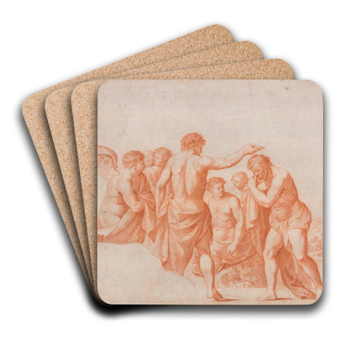 The Baptism of Christ by Cornelis Van Poelenburch Art Drink Coaster set