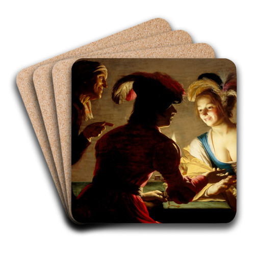 The procuress by Gerard van Honthorst Art Drink Coaster set