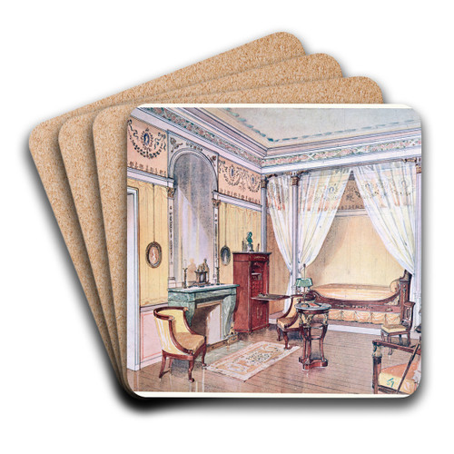 Chambre Empire.... by Georges Rmon Art Drink Coaster set