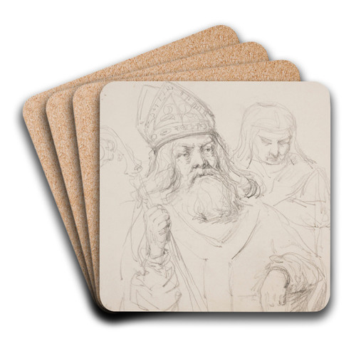 Portret witego - szkic by Stanisaw Cercha Art Drink Coaster set