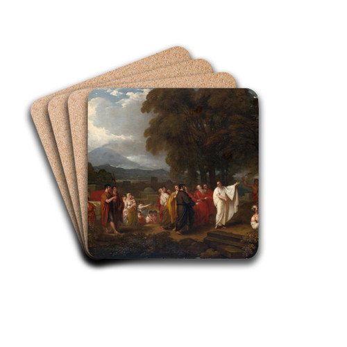 Cicero Discovering the Tomb ofArchimedes by Benjamin West Drink Coasters - set of 4 Cicero Discovering the Tomb ofArchimedes by Benjamin West Drink Coasters - set of 4