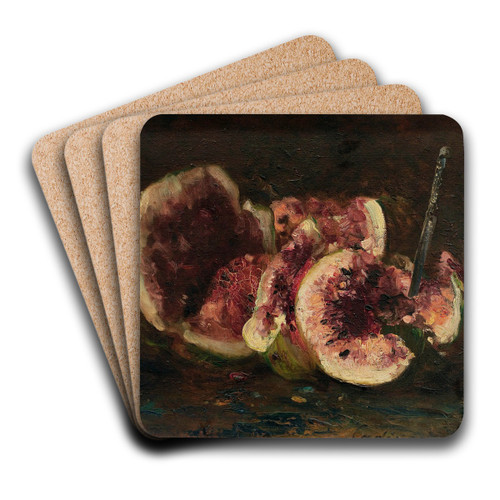 Nature Morte Aux Pastques Et Couteau by Flix Ziem Art Drink Coaster set