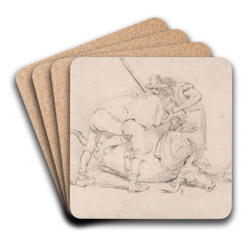 Delivering a Calf by James Ward Art Drink Coaster set