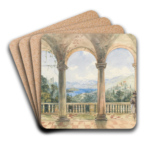 A view from a loggia by Anton Perko Art Drink Coaster set A view from a loggia by Anton Perko Art Drink Coaster set