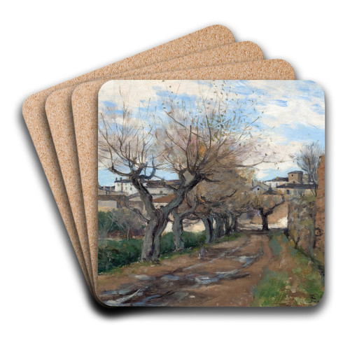 A Street in Frjus by Axel Lindman Art Drink Coaster set