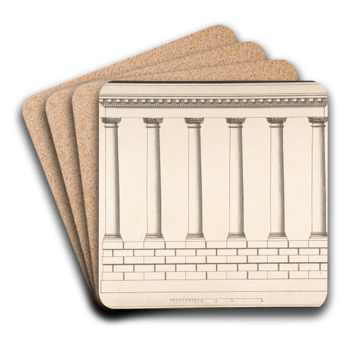Ionic Colonnade (6 Columns) on Rusticated Base by Antonio Maria Visentini Art Drink Coaster set Ionic Colonnade (6 Columns) on Rusticated Base by Antonio Maria Visentini Art Drink Coaster set