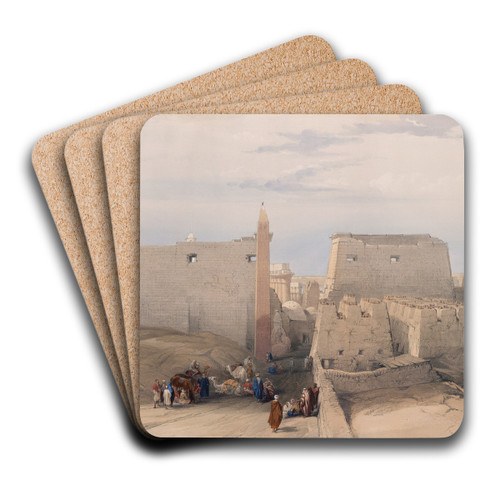 Grand entrance to the Temple of Luxor. by David Roberts Art Drink Coaster set