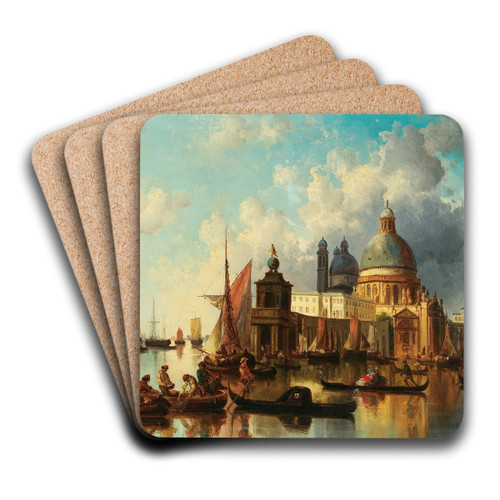Venice, Santa Maria della Salute by Josef Carl Berthold Pttner Art Drink Coaster set