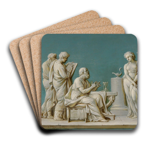 Socrate instruisant la jeunesse by Jean-Simon Berthlemy Art Drink Coaster set