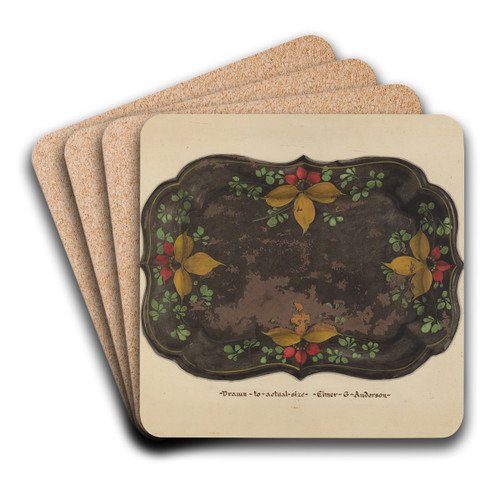 Fruit Tray by Elmer G. Anderson Art Drink Coaster set