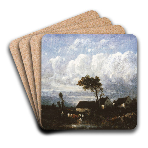 Landscape by Jules Dupr Art Drink Coaster set