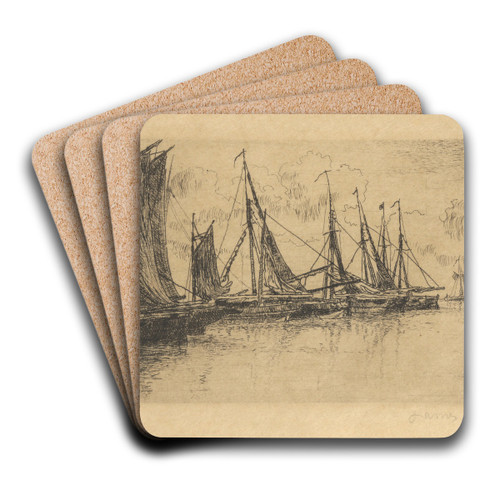 De kleine schuiten by James Ensor Art Drink Coaster set
