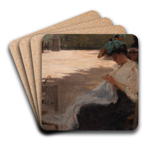 Jardim do Luxemburgo by Eliseu Visconti Art Drink Coaster set