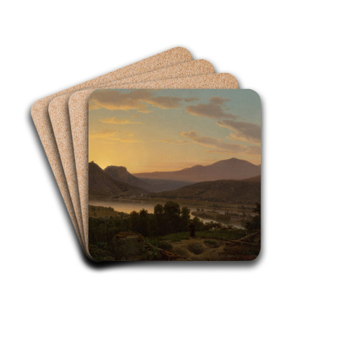 Sunrise, View of Drachenfels from Rolandseck by Worthington Whittredge Drink Coasters - set of 4