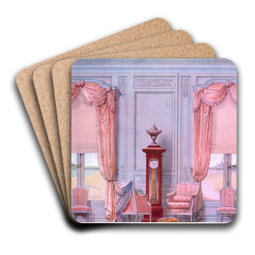 Dcor des fentres du salon d'attente.... by Georges Rmon Art Drink Coaster set