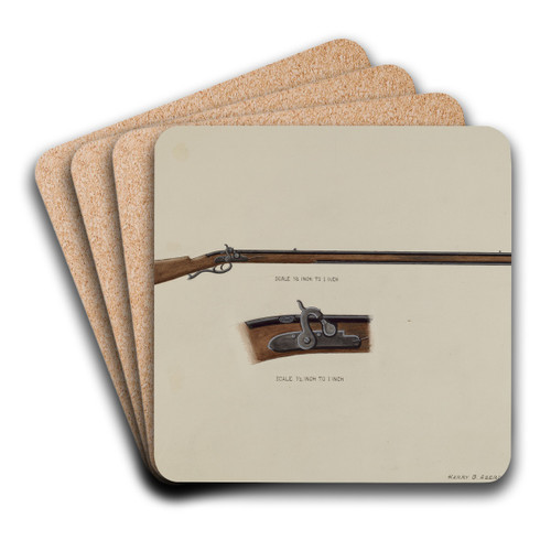 Gun by Harry G. Aberdeen Art Drink Coaster set