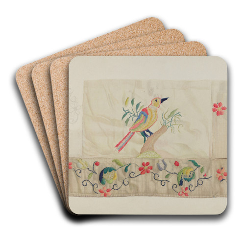 Crewel Embroidery by Helen E. Gilman Art Drink Coaster set