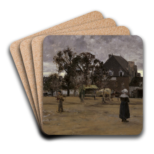 The Market Place, Concarneau by Johan Ericson Art Drink Coaster set