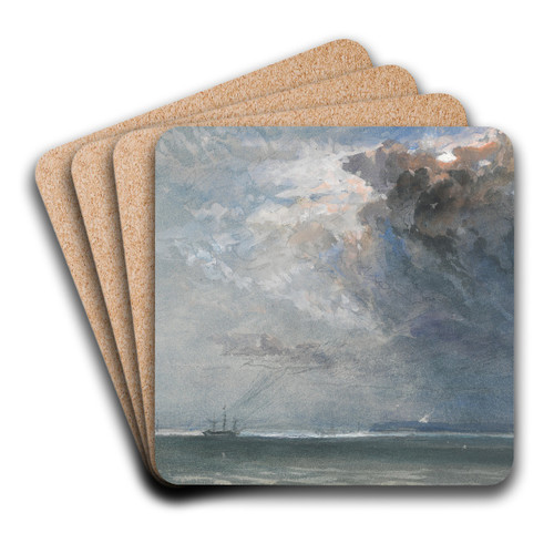 Ship at Sea during a Storm by Clarkson Stanfield Art Drink Coaster set Ship at Sea during a Storm by Clarkson Stanfield Art Drink Coaster set