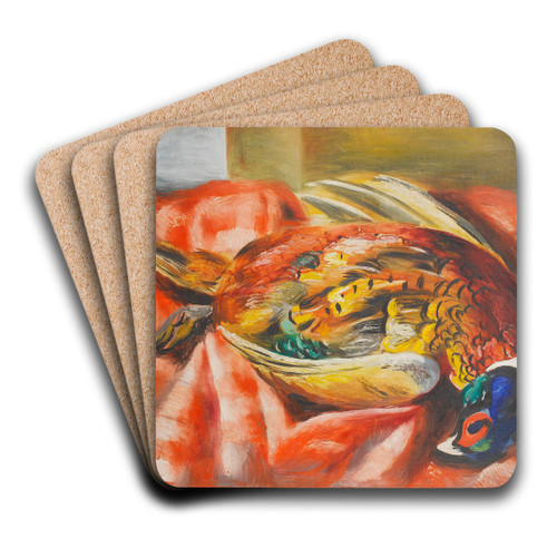 Faisan by Mose Kisling Art Drink Coaster set