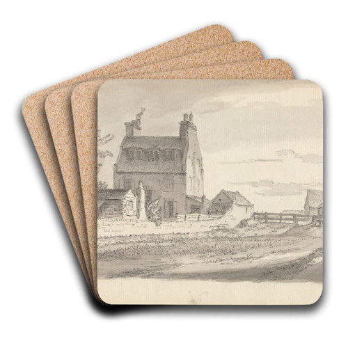 Behind Middlesex Hospital by Samuel Hieronymus Grimm Art Drink Coaster set