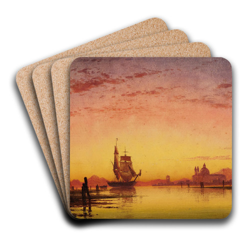 Venice, a November Evening in the Lagoon by Edward William Cooke Art Drink Coaster set