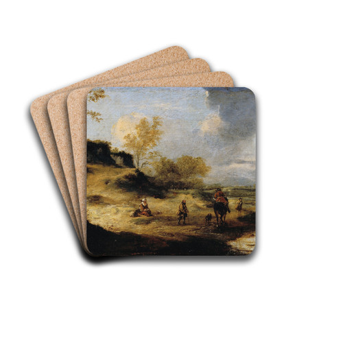 Sandhills with Figures by Philips Wouwerman Drink Coasters - set of 4