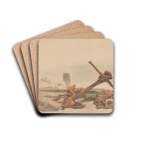 Spar and Anchor by Edward Alfred Goodall Drink Coasters - set of 4