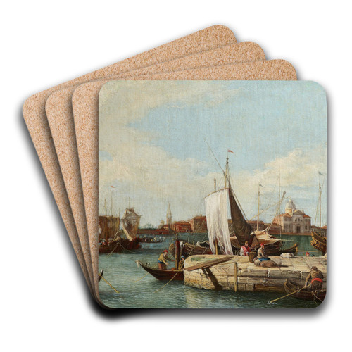 Punta della Dogana, Venice by Giovanni Battista Cimaroli Art Drink Coaster set