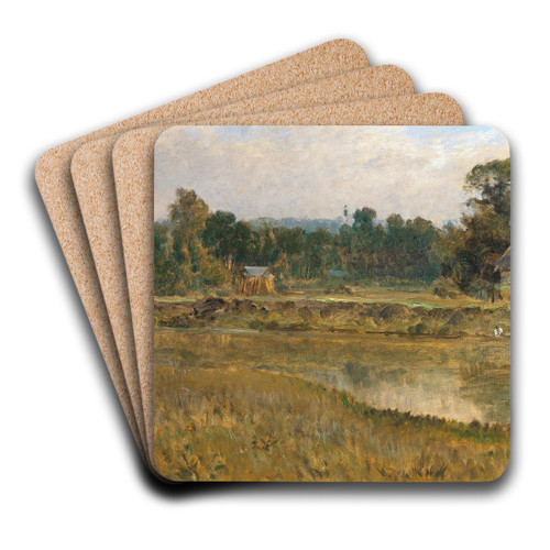Eine Flusslandschaft by Otto von Thoren Art Drink Coaster set