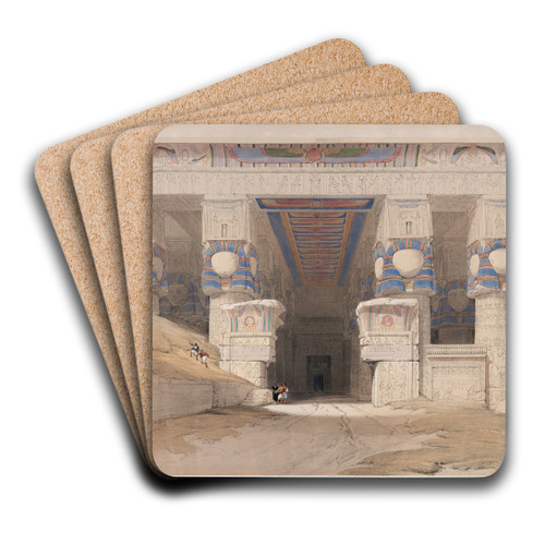 Dendera [Dandara]. Dec. 7th, 1838. by David Roberts Art Drink Coaster set