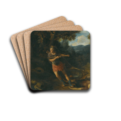 St. George And The Dragon by Flemish School Drink Coasters - set of 4 St. George And The Dragon by Flemish School Drink Coasters - set of 4