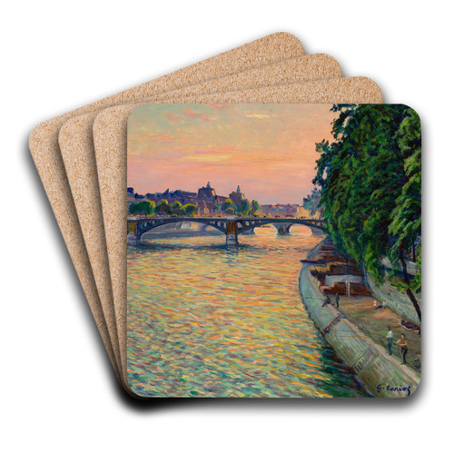 Vue de Paris by Gustave Cariot Art Drink Coaster set