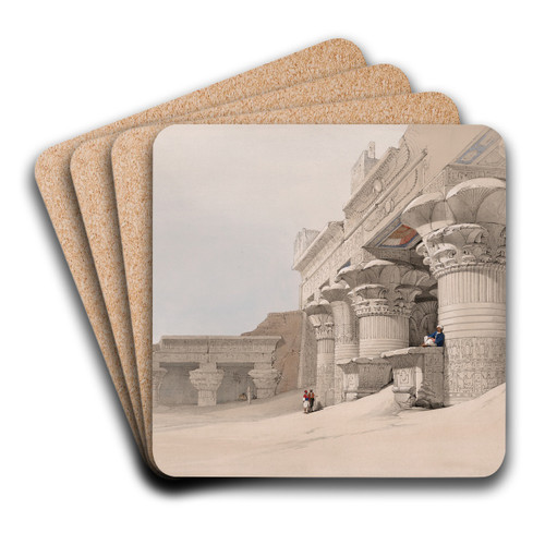 Edfou [Edfu, Idf]. Nov. 24th, 1838. by David Roberts Art Drink Coaster set