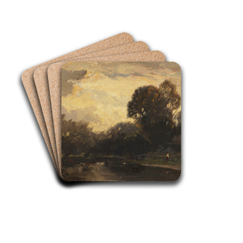 Flusslandschaft by Ludwig Willroider Drink Coasters - set of 4