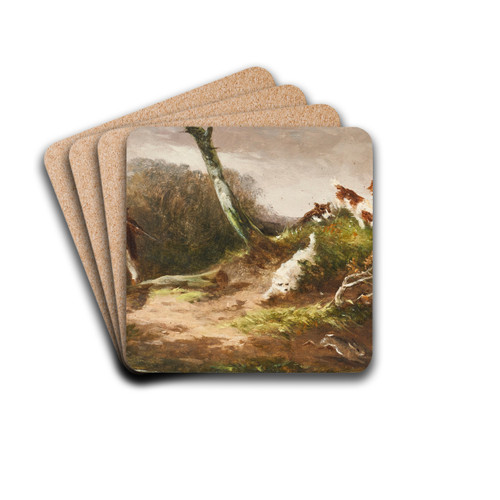 Shooting group by William Shayer Drink Coasters - set of 4